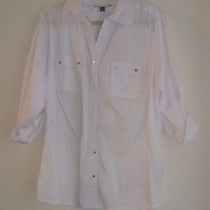 White button down blouse